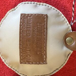 Handmade Looptworks Leather Christmas Ornaments Oregon Textile Tan‎ Upcycled